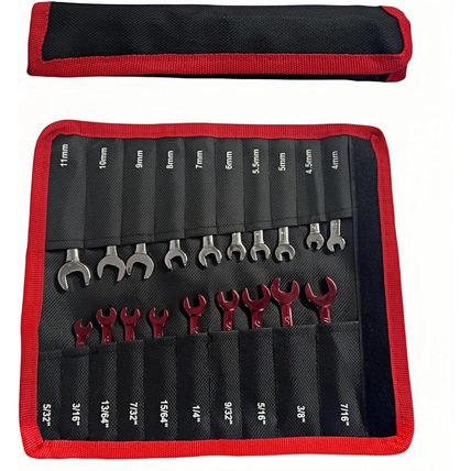 BLIRITEL Small Wrenches Roll up Pouch, Tool Roll Storage Bag for Mini Wrench Set