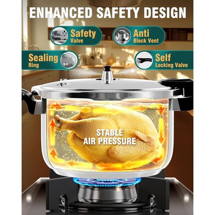 Wantjoin Pressure Cooker, 8 Quart Stainless Steel Pressure Canner, Induction Com