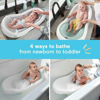 Fisher-Price Baby to Toddler Bath 4-In-1 Sling ‘N Seat Tub with Removable Infant