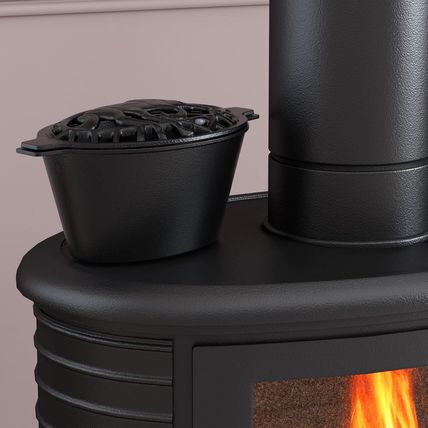 Fire Beauty Woodstove Steamer Stove Humidifier Cast Iron Lattice Top Rust Resist