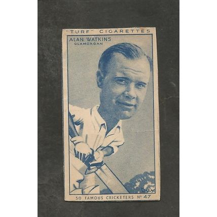 CC Turf Famous Cricketers 1950 # 47 Alan Watkins Glamorgan
