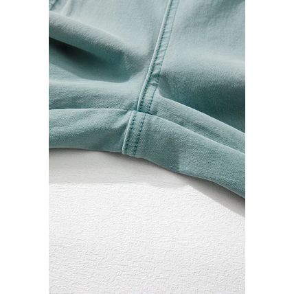 Smoke Green Mineral Wash Drawstring High Waist Wide Leg Jeans