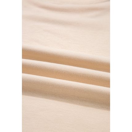 Beige Raw Edge Flower Patch Drop Shoulder Casual Top