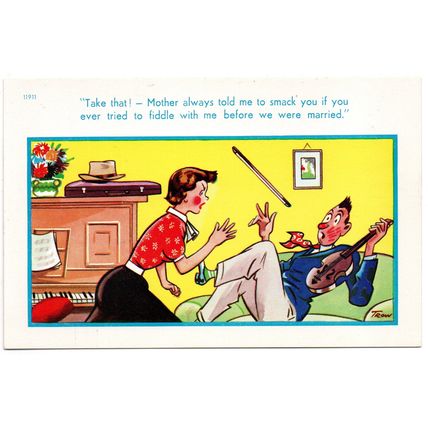 SEASIDE COMIC POSTCARD BY TROW NUMBER 11911 PUBLISHED BY BROOK PUBLISHING (1613)