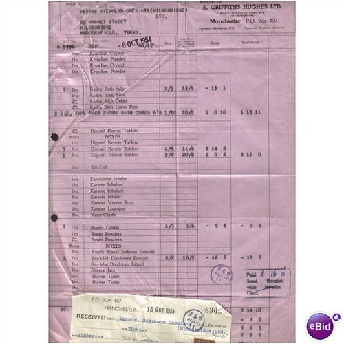 E GRIFFITHS HUGHES LTD,MANCHESTER,PO BOX 407, 8OCT1954