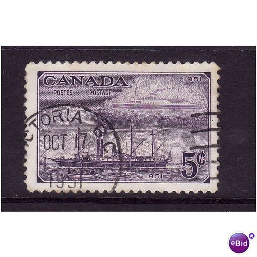CANADA 1951 SS CITY OF TORONTO 5c VIOLET SG 437 FINE USED