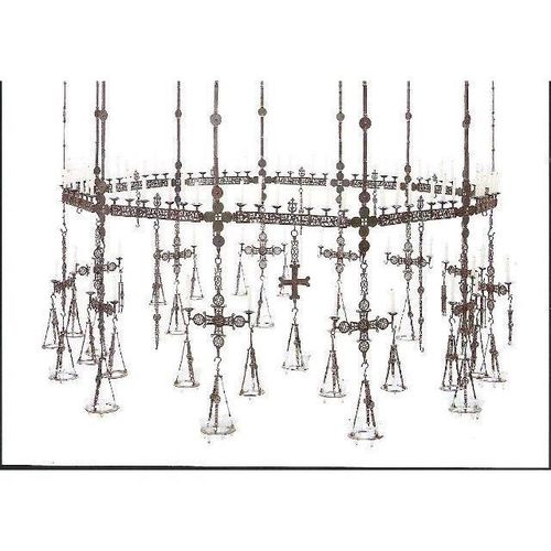 Chandelier - cast copper alloy - Byzantium - Royal Academy postcard