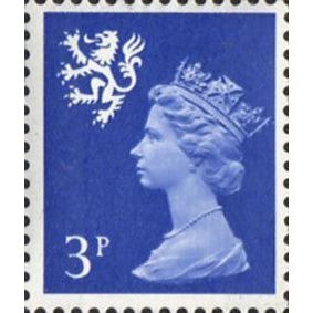 Great Britain 1971 QEII Scotland 3p Ultramarine 2PB Mounted Mint MM SG S15 stamp