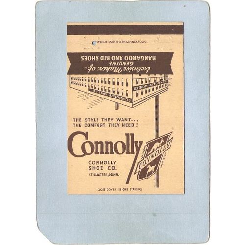 MN Stillwater Matchcover Connolly Shoe Co Exclusive Makers Of Genuine Kang~144
