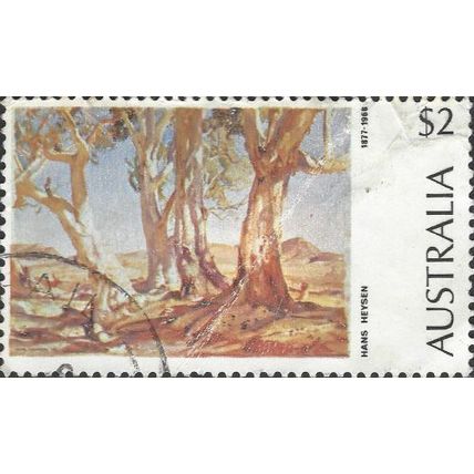 AUSTRALIA, TREES, Red Gum Trees by Hans Heysen, brown 1974, $2