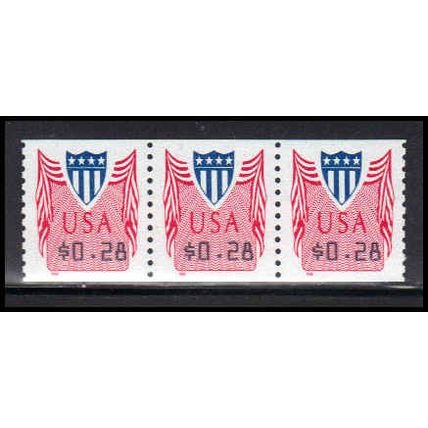 CVP33 28c Shield Very Fine MNH Strip of 3 PA5320