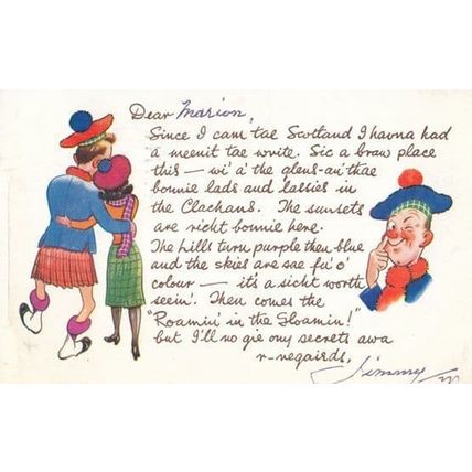 Scottish Letter From Jimmy Clachans Sunsets Comic Humour Vintage Postcard