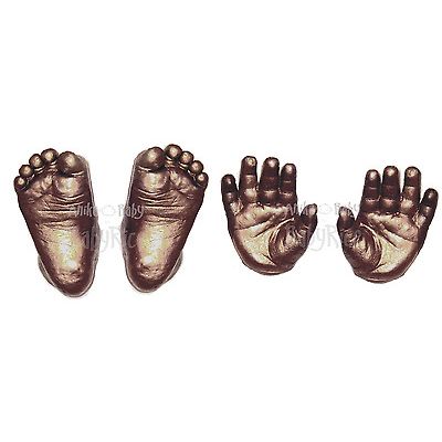 New 3D Baby Casting Kit Christening Maternity Present Gift Solid Oak Display Box
