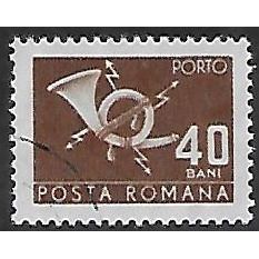 Po Mi 111: 40 b. brown Postage Due Stamp: Posthorn
