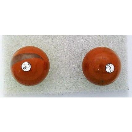 Red Jasper Crystal 8mm Gemstone Stud Earrings 3