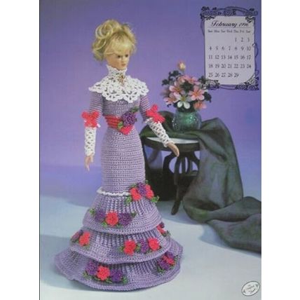 Annie's Attic Crochet Leaflet February 1996 Afternoon Gown 11½" Fashion Doll