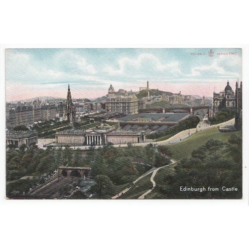 Edinburgh from Castle Reliable Series Postcard 1367