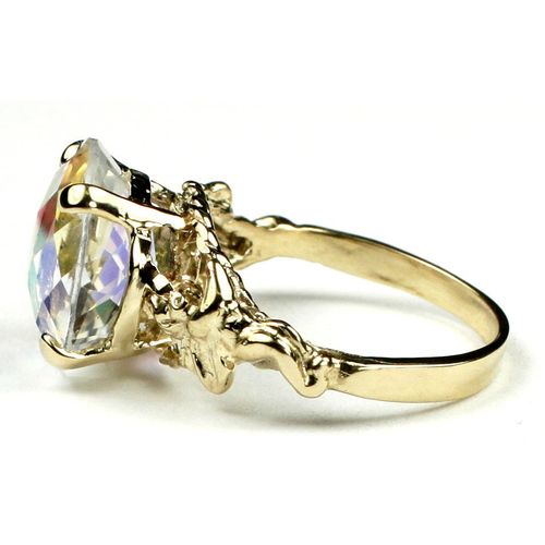 Mercury Mist Topaz, 10KY Gold Angel Ring, R154