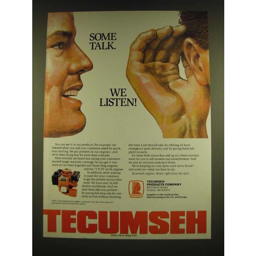 1990 Tecumseh Engines Ad - Some talk. We listen!