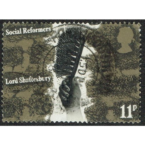 1976 Social Reformers 11p Black Slate Grey and Drab SG1003 FU