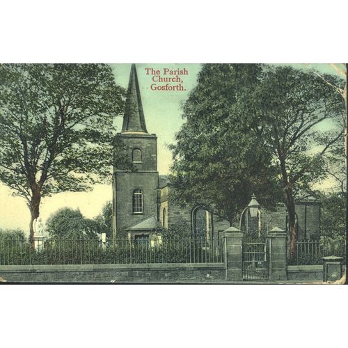 Antique GB PC 1907 Parish Church, Gosforth, Newcastle Upon Tyne, Northumberland