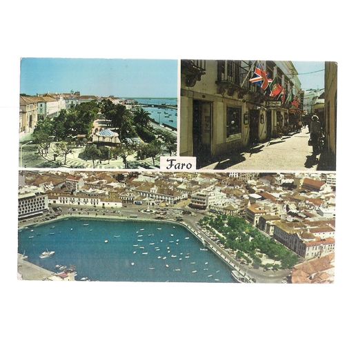 multiview, FARO, ALGARVE. used postcard 1972 postmark =