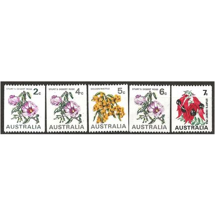 Australia 1970 Definitive Set to 7c SG465a-468 Unmounted Mint . .. .