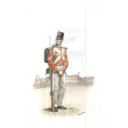 A CORPORAL, ROYAL MARINES, 1845 uniform postcard R. M. Museum, Portsmouth =