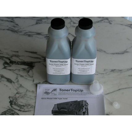 Two Bottles of Compatible Toner Refills for Xerox Phaser 5400N DX DT 113R00495