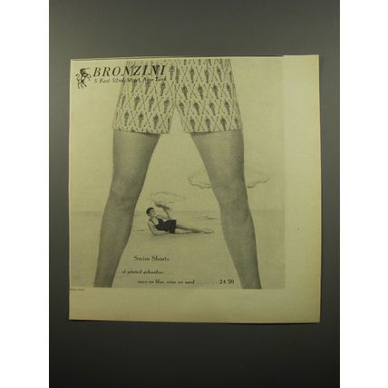 1950 Bronzini Swim shorts Advertisement - photo by John Rawlings