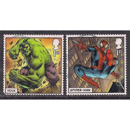 GB 2019 QE2 Set 1st x 2 Marvel Comics S/A used SG 4193 - 4194 ( F685 )