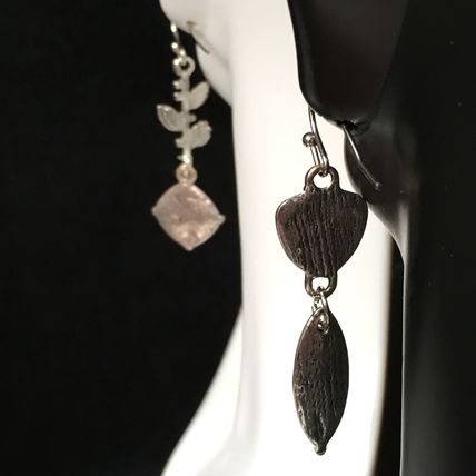 Earrings Mismatched Pair Leaf Theme #407 USA Seller
