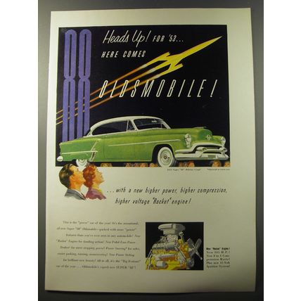 1953 Oldsmobile Super 88 Holiday Coupe Ad - Heads up! for '53