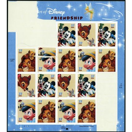 3868a, MNH Very RARE Die Cut Shift Error Part Sheet - Disney - Stuart Katz