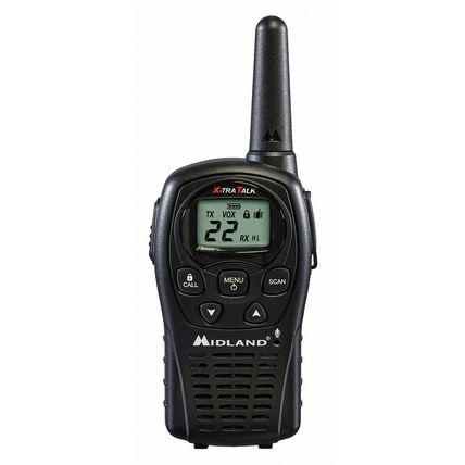 2 WALKIE TALKIE MIDLAND LXT500 SIN CARGADOR NI BATERIAS , PEQUEÑOS Y RESISTENTES