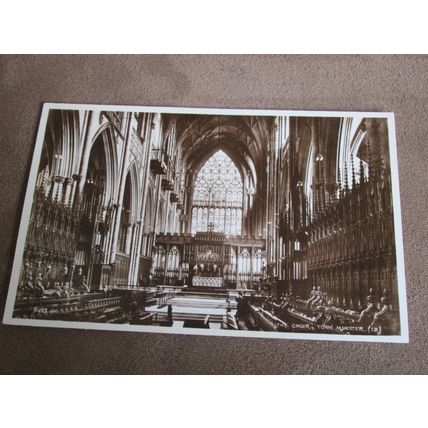 Real photographic Postcard - The Choir, York Minster - Yorkshire
