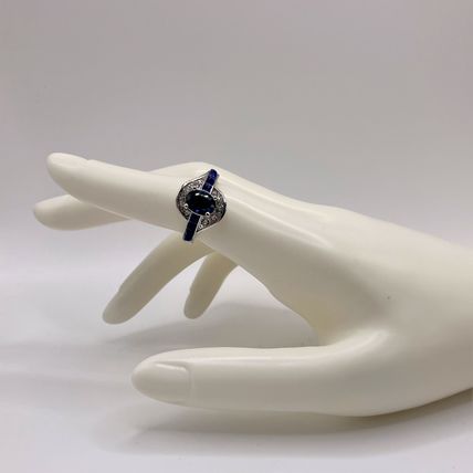 Ring 925 Sterling Silver Simulated Sapphire #514
