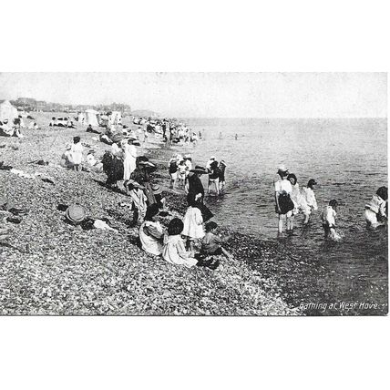 Bathing at West Hove - Sussex - Original Postcard (SUS96)