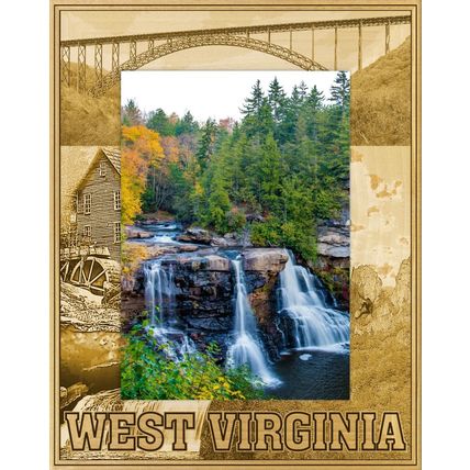 West Virginia Laser Engraved Wood Picture Frame Portrait (5 x 7)