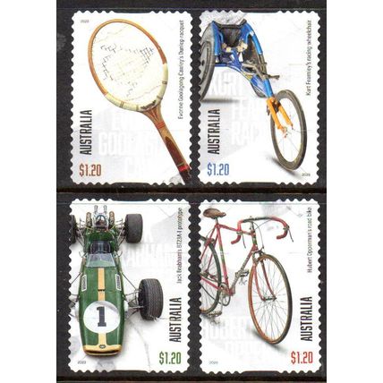 AUSTRALIA: 2023, SPORTING TREASURES, SET 4 USED S/A BOOKLET STAMPS. 441/42