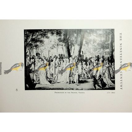Promenade In The Prater, Vienna, c1800, Fashion Book Illustration (Print), 1909