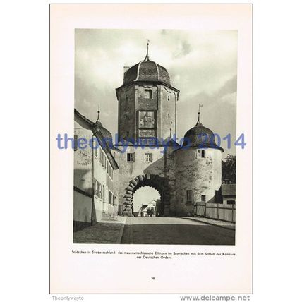 Ellingen, Bavaria, Germany, Photogravure Book Illustration (Print), 1935