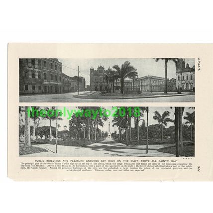 Above All Saints Bay, Bahia, Brazil, Book Illustration, c1920