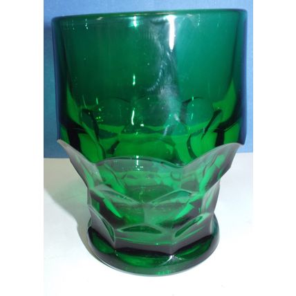 Vintage Viking Emerald Green Georgian Tumbler Glass Honeycomb 4.25”