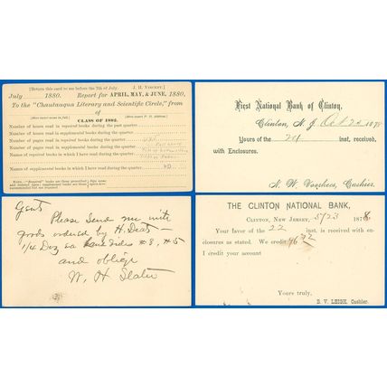 Face Free #UX5 Postal Cards LOT/4, ALL New Jersey, 1 L.W. Deats & Co, SCV $28.00