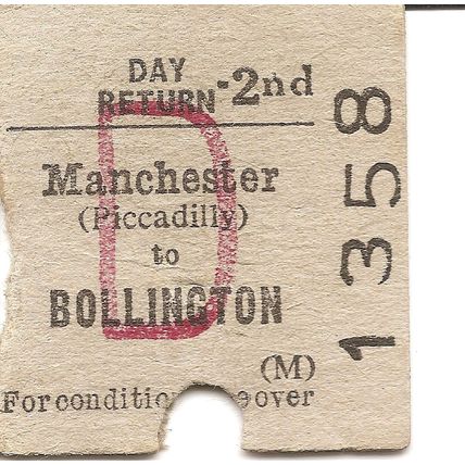 B.R.B. Edmondson Ticket - Manchester Piccadilly to Bollington