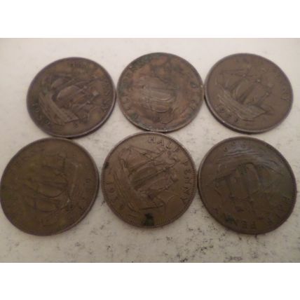 UK / GB - 30 - 1/2d (half penny) coins - dated 1959