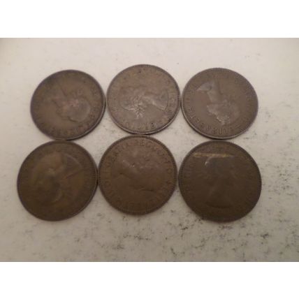 UK / GB - 30 - 1/2d (half penny) coins - dated 1959