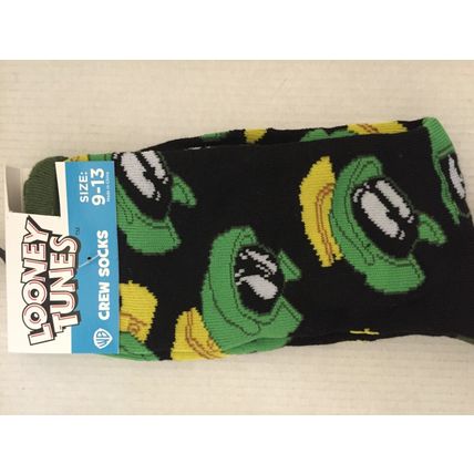 NEW Looney Toons Bugs Bunny, Marvin Martian & Taz Crew Socks, Size 9-13