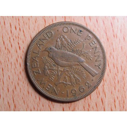 New Zealand 1962 1d Penny Coin